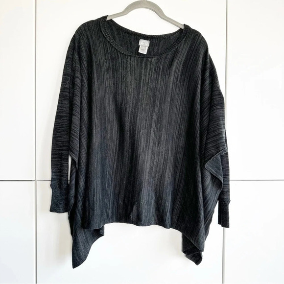 Converse One Star Sweater Poncho Dark Gray Size Medium Long Sleeve Split Hem - Picture 1 of 7